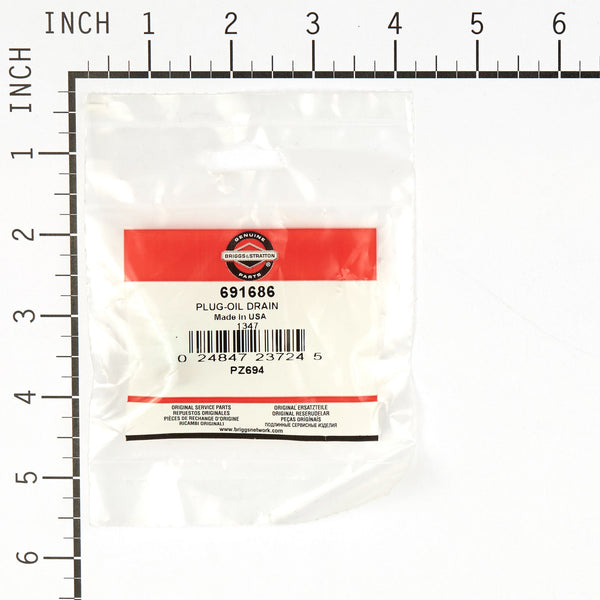 Briggs & Stratton 691686 Oil Drain Plug