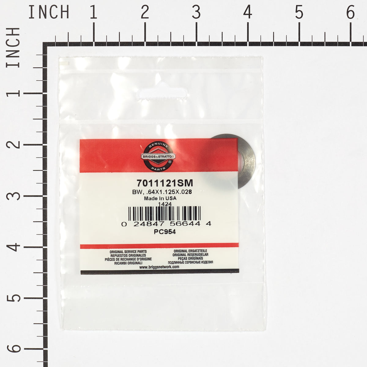 Briggs & Stratton 7011121SM .64 x 1.125 x .028 Belleville Washer