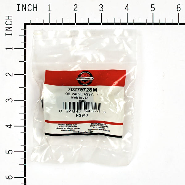 Briggs & Stratton 7027972SM Oil Valve Assembly
