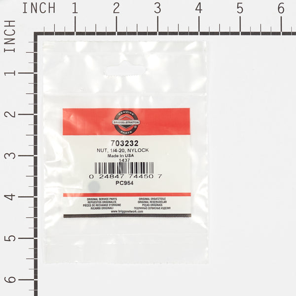 Briggs & Stratton 703232 NUT, 1/4-20, NYLOCK