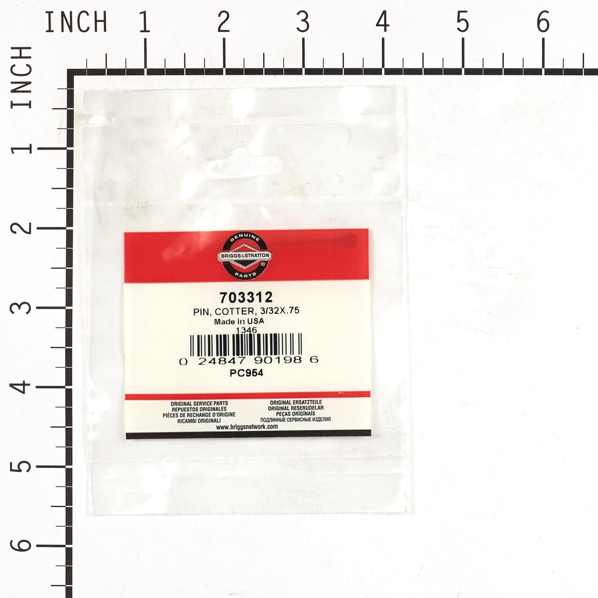 Briggs & Stratton 703312 Cotter Pin, 3/32 X .75