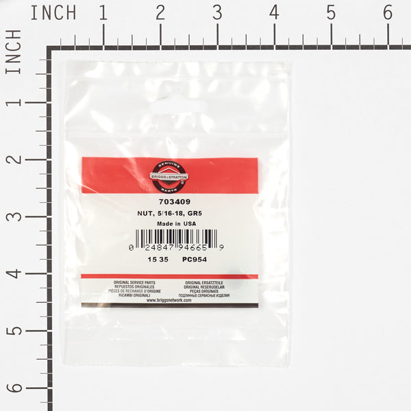 Briggs & Stratton 703409 NUT, 5/16-18, GR5