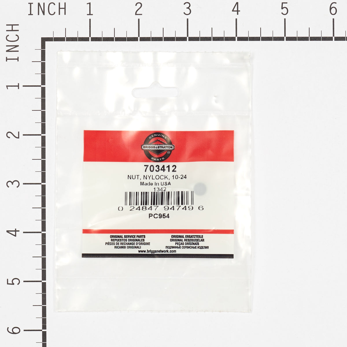Briggs & Stratton 703412 NUT, NYLOCK, 10-24