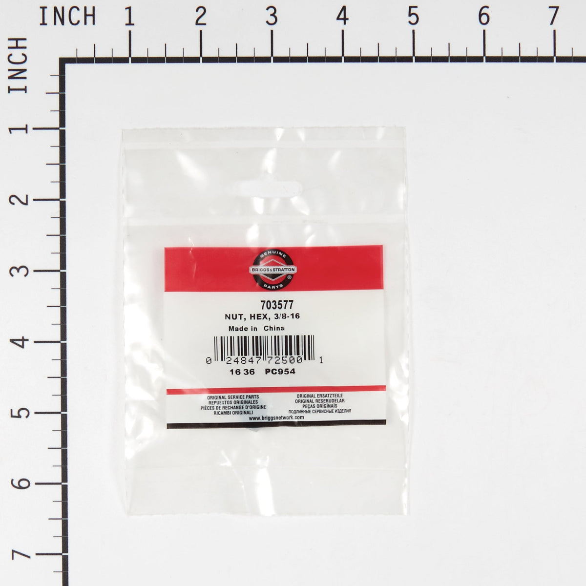 Briggs & Stratton 703577 NUT, HEX, 3/8-16