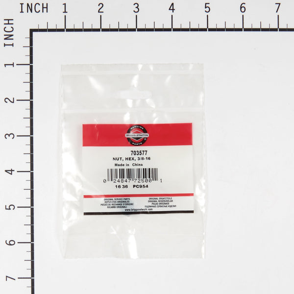 Briggs & Stratton 703577 NUT, HEX, 3/8-16