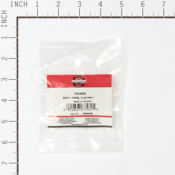Briggs & Stratton 703800 Carriage Bolt - 5/16-18 x 1