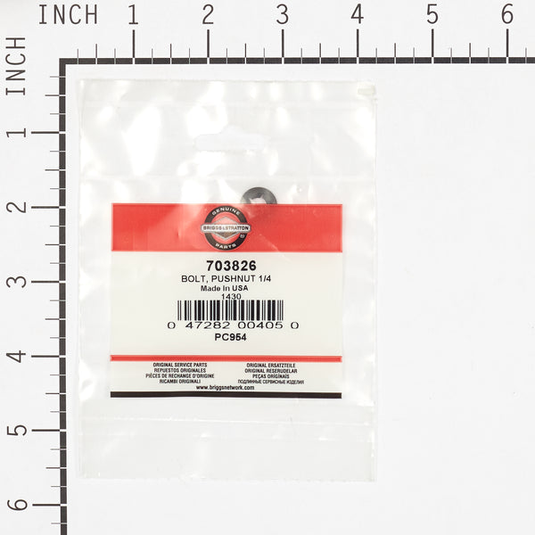 Briggs & Stratton 703826 Pushnut Bolt - 1/4
