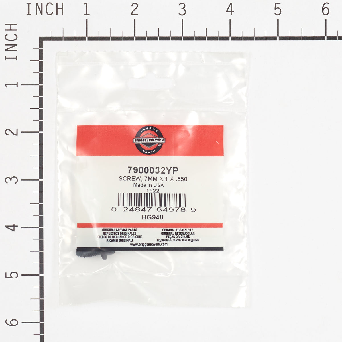 Briggs & Stratton 7900032YP Screw, 7mm X 1 X .550