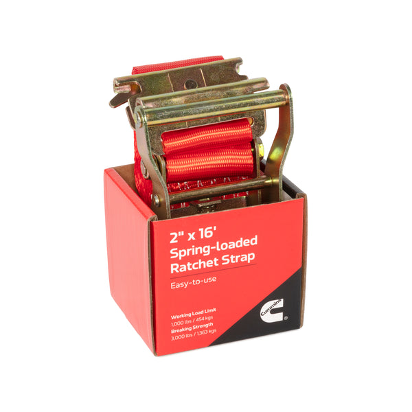 Cummins CS0024 2" X 16' Spring Loaded Logistic Ratchet Strap