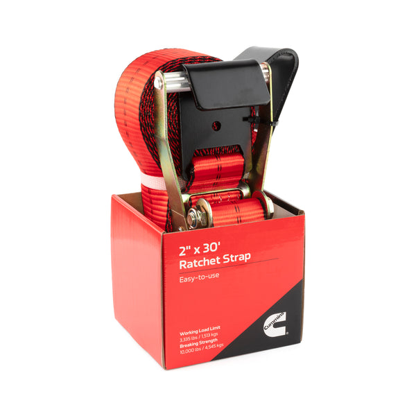 Cummins CS0025 2" X 30' Wide Handle Ratchet Strap w/ Flat Hook