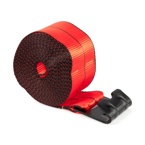 Cummins CS0027 4" X 30' Winch Strap w/ Flat Hook & Single Reflective Stitch