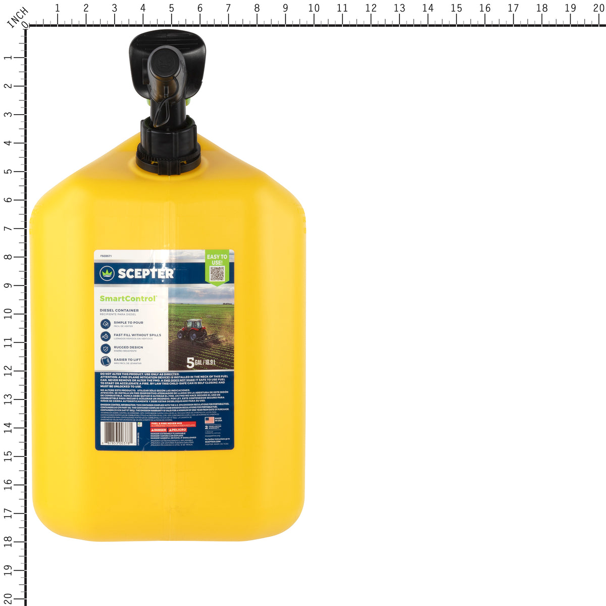 Scepter FSCD571 Smart Control Rear Handle Diesel Can, 5 Gallon