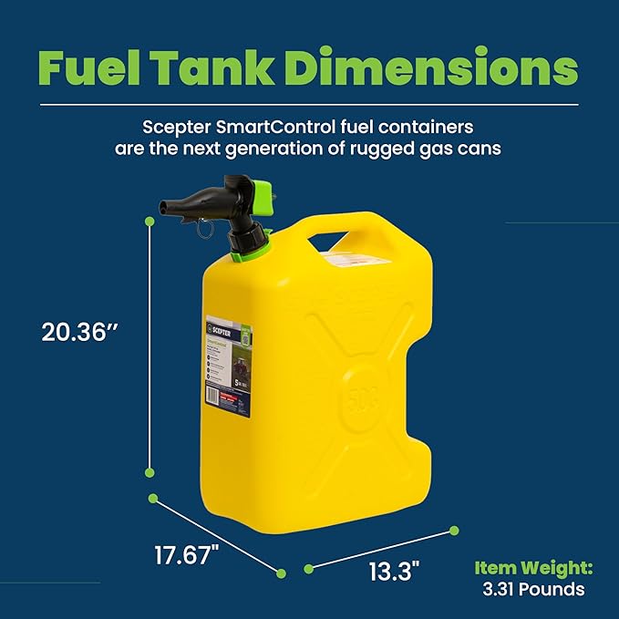Scepter FSCRVD5 Smart Control Military Style RV Diesel Can, 5 Gallon