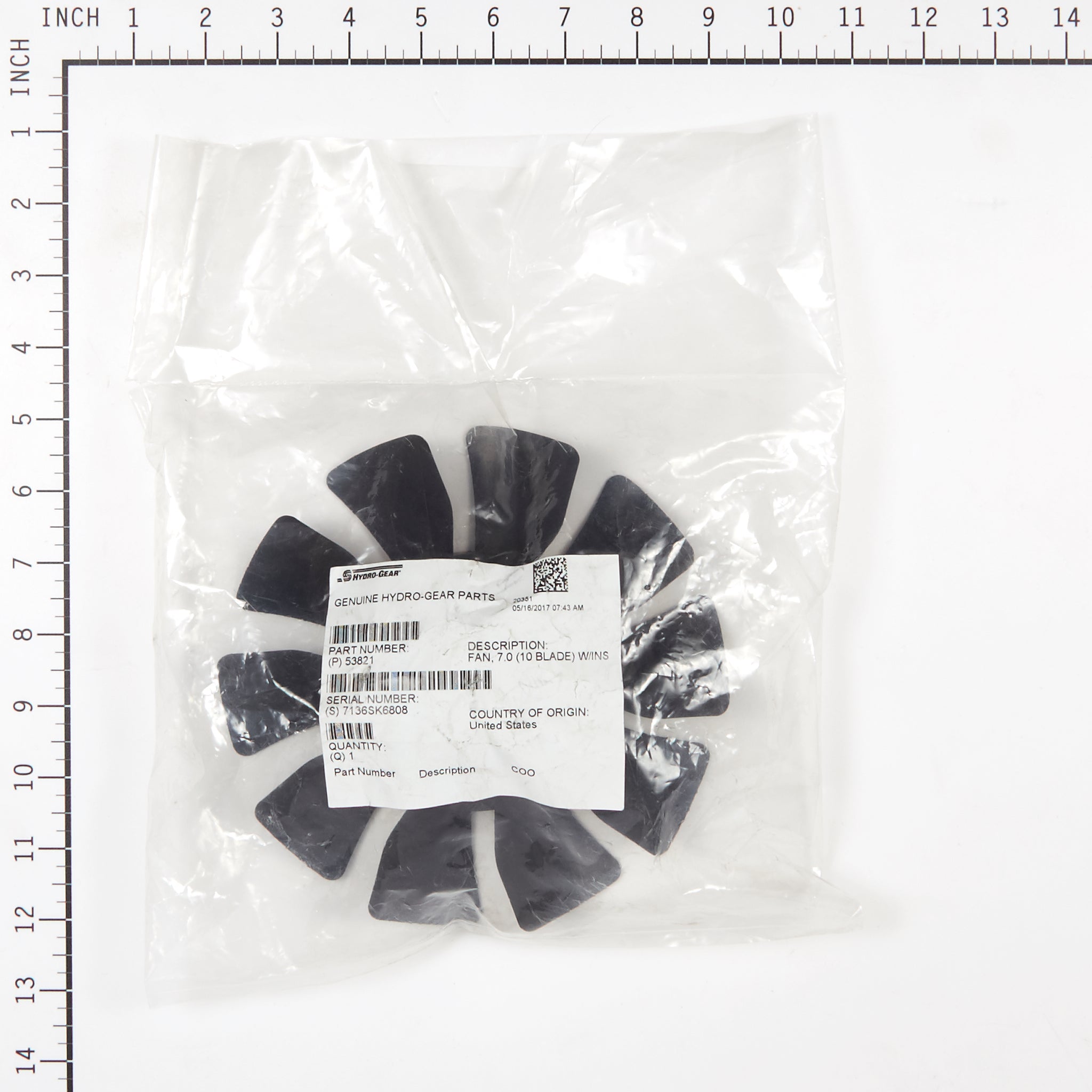 Genuine OEM Hydro-Gear FAN 7 0 (10 BLADE) Part# 52735 Genuine OEM Hydro-Gear FAN 7 0 (10 BLADE) Part# 52735