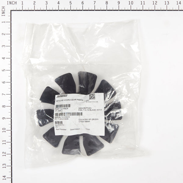 Hydro Gear 53821 7" 10 Blade Transmission Fan