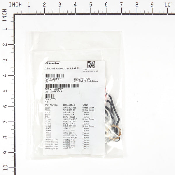 Hydro Gear 70525 Overhaul Seal Kit