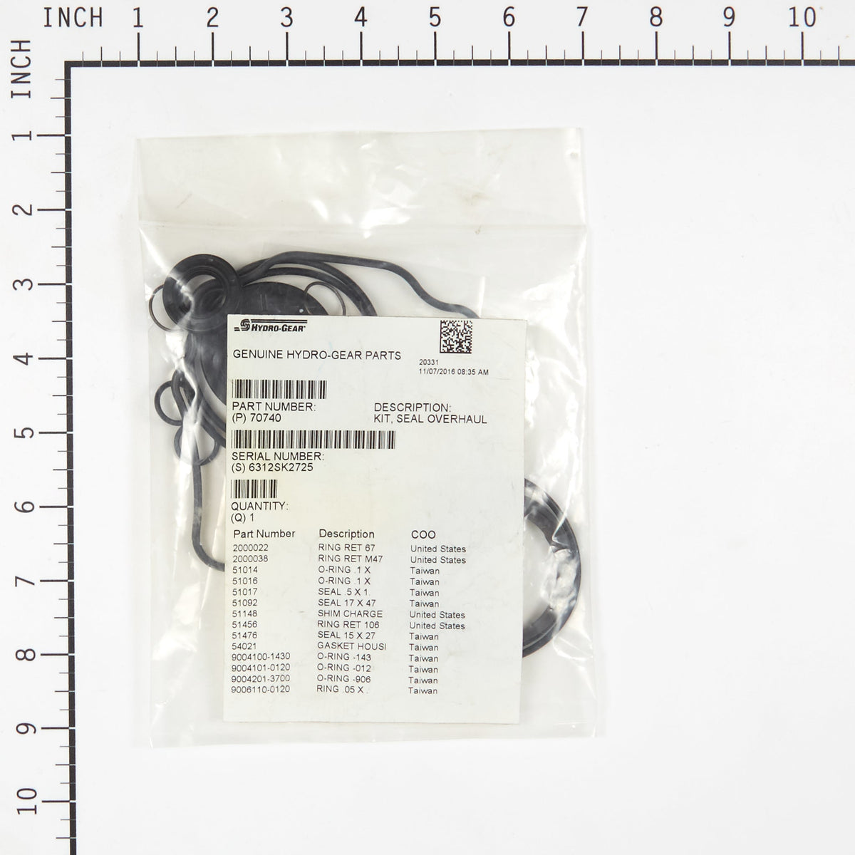 Hydro Gear 70740 Overhaul Seal Kit