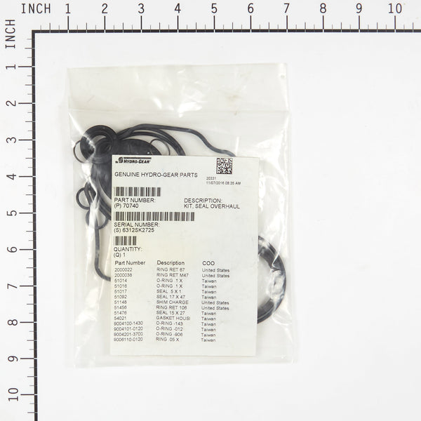 Hydro Gear 70740 Overhaul Seal Kit
