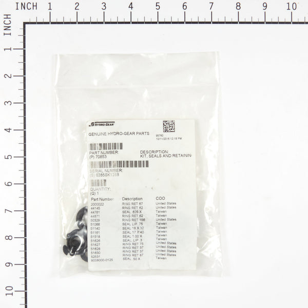 Hydro Gear 70853 Seals & Retaining Rings Kit