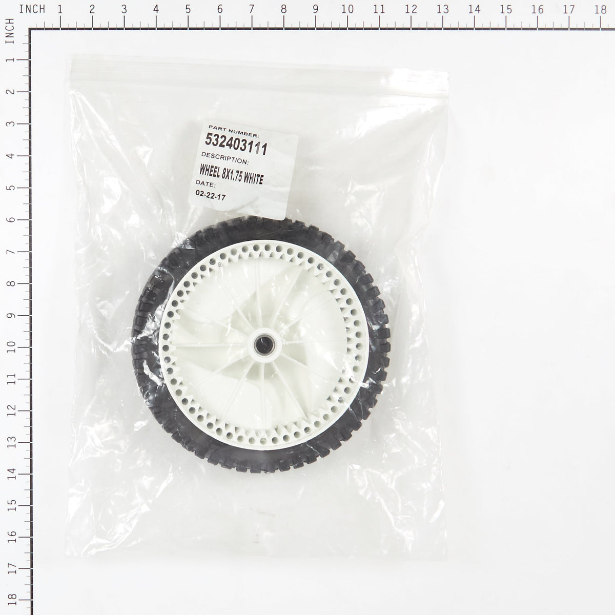 Husqvarna 532403111 White Front Drive Wheel, 8" X 1.75"