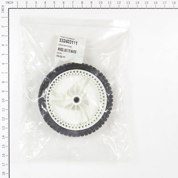 Husqvarna 532403111 White Front Drive Wheel - 8" x 1.75"