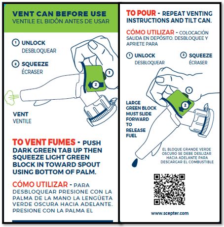 Scepter FSCRVG5 Smart Control Military Style Gas Can, 5 Gallon