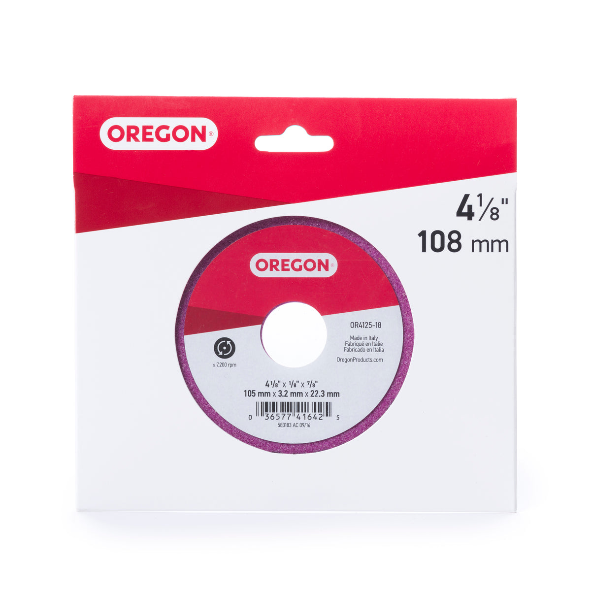 Oregon OR4125-18A GRINDING WHEEL (1/8 ) CARDED W