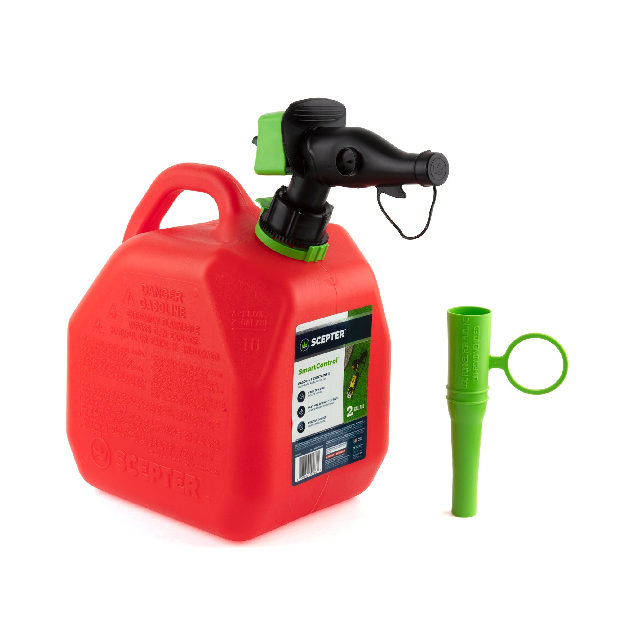 Scepter FR1G252 Smart Control Gas Can, 2 Gallon with Funnel