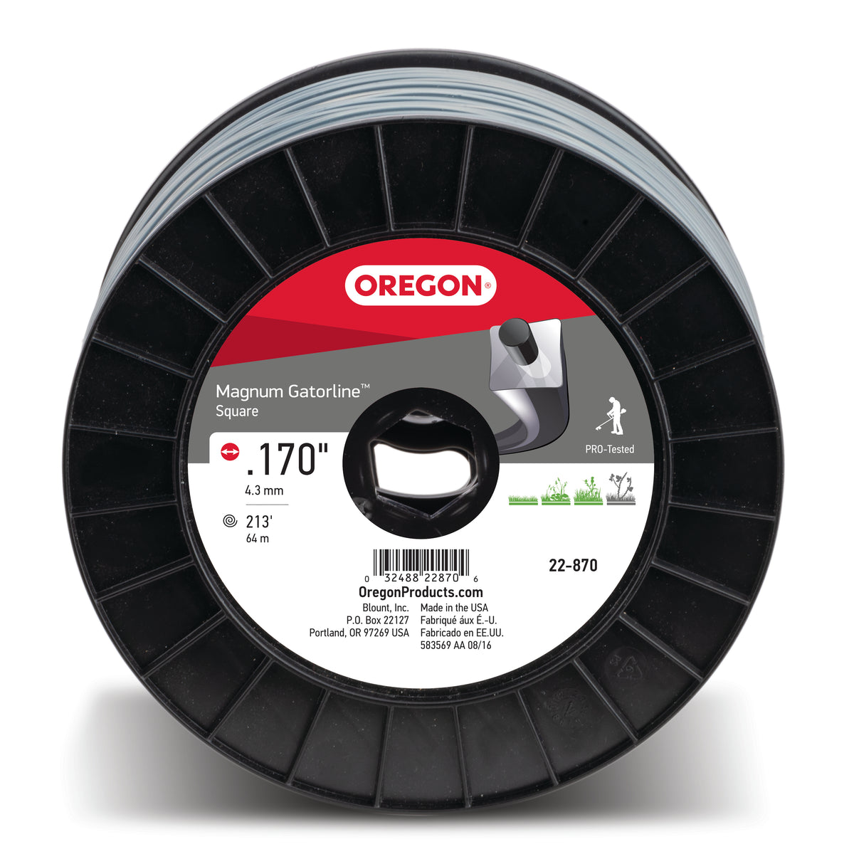 Oregon 22-870 GATORLINE,MAGNUM SQUARE .170 3