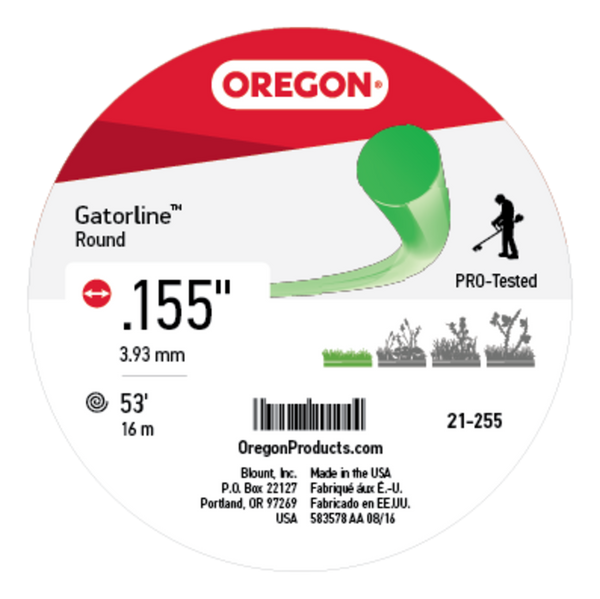Oregon 21-255 Gatorline,Round .155 1/2Lb Don