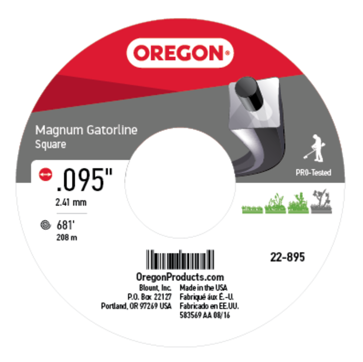 Oregon 22-895 GATORLINE,MAGNUM SQUARE .095 3