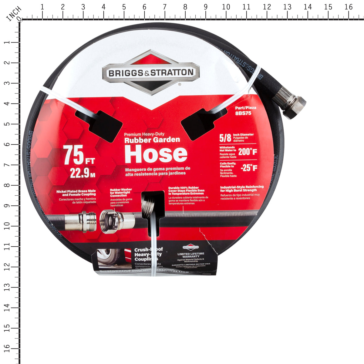 Briggs & Stratton 8BS75 Heavy-Duty Rubber Garden Hose (75ft)
