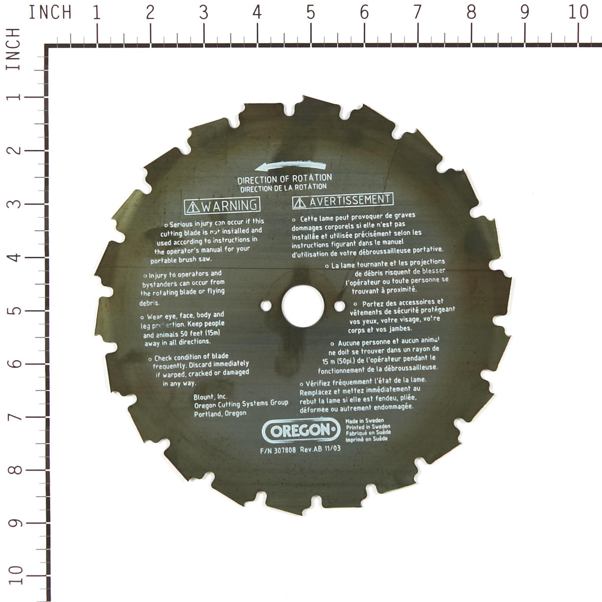 Oregon 41-930 Brush Cutter Blade, 8" 22 Tooth Compatible w/ EIA series