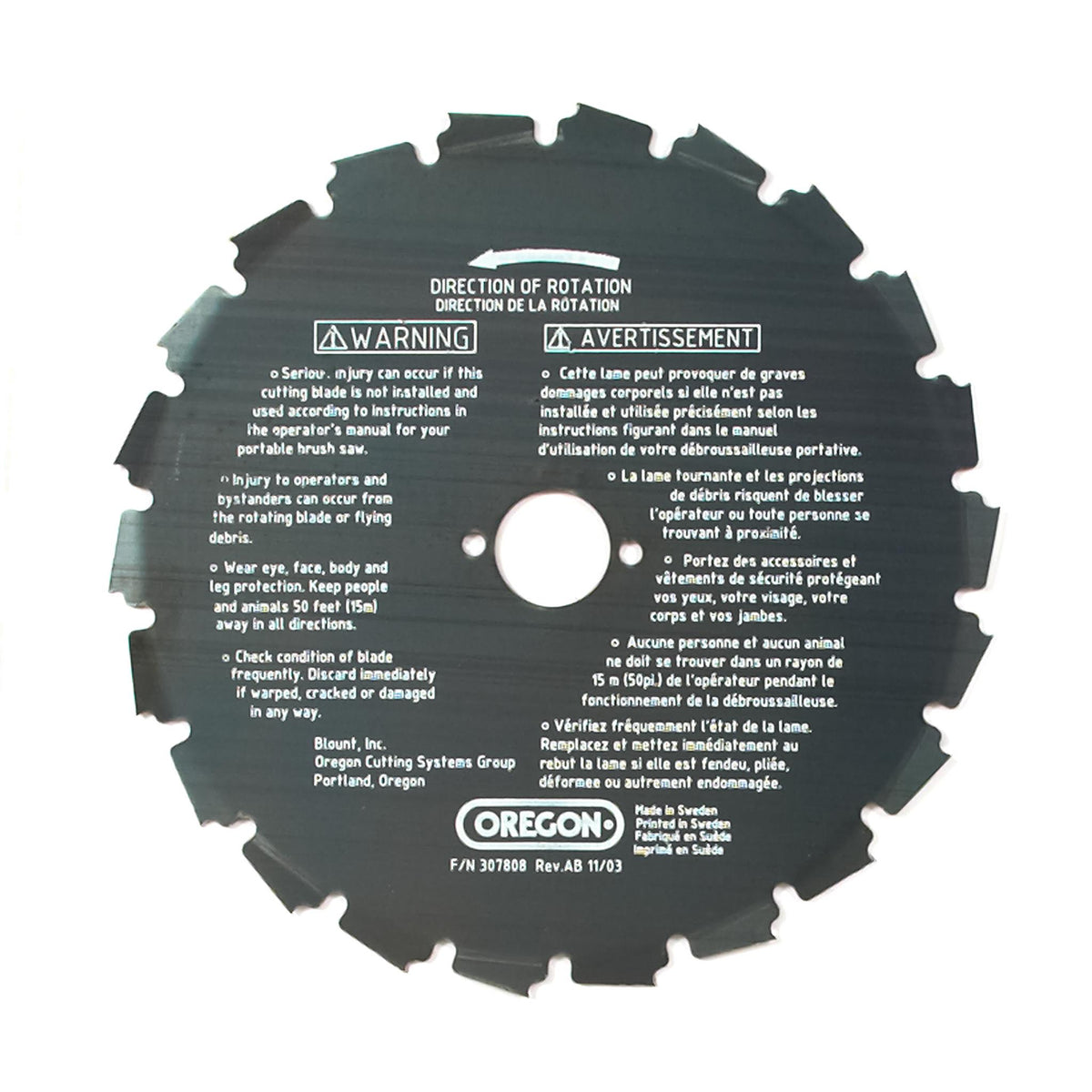 Oregon 41-931 Brush Cutter Blade, 8" 22 Tooth Compatible w/ EIA series