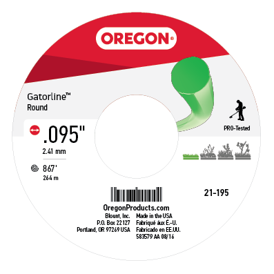 Oregon 21-195 GATORLINE,ROUND .095 3lb SPOOL