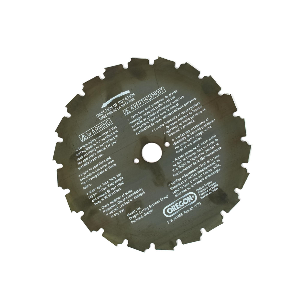 Oregon 41-930 Brush Cutter Blade, 8" 22 Tooth Compatible w/ EIA series